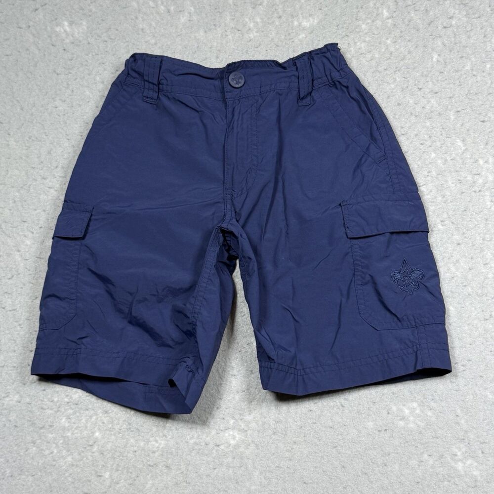 Boy Scouts of America Cargo Shorts Size Youth Small Blue Twill Hiking Pockets